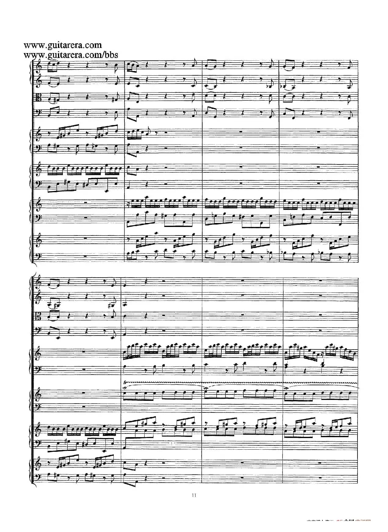 为四架古钢琴而作的a小调协奏曲 BWV 1065（总谱）