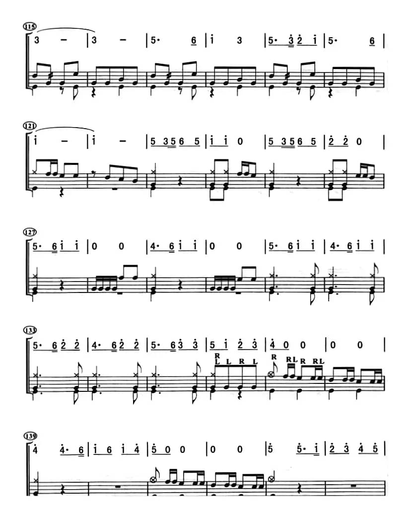 黄河的吼声（架子鼓、主旋律+鼓谱）