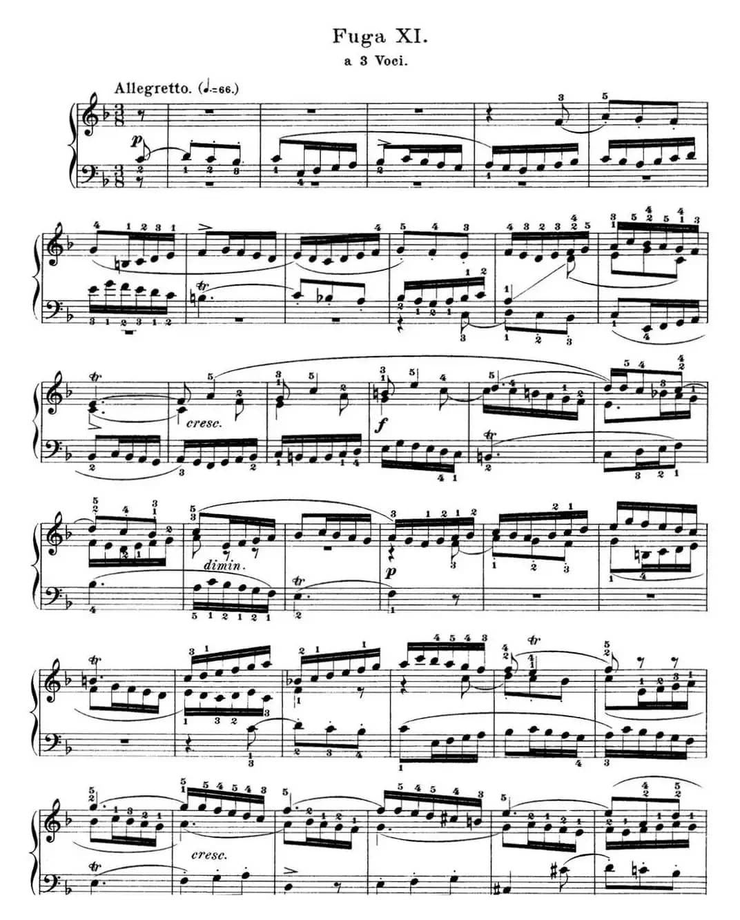 巴赫《平均律钢琴曲集·第一卷》之赋格曲（NO.11）