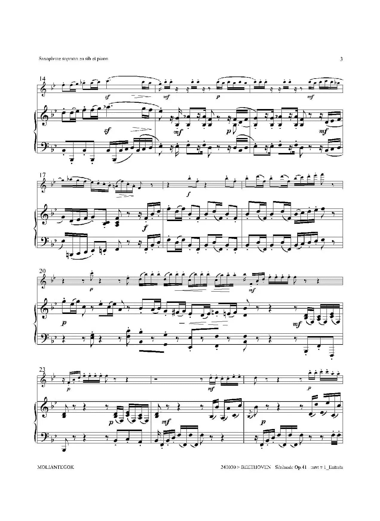 小夜曲 Op.41（高音萨克斯+钢琴伴奏）