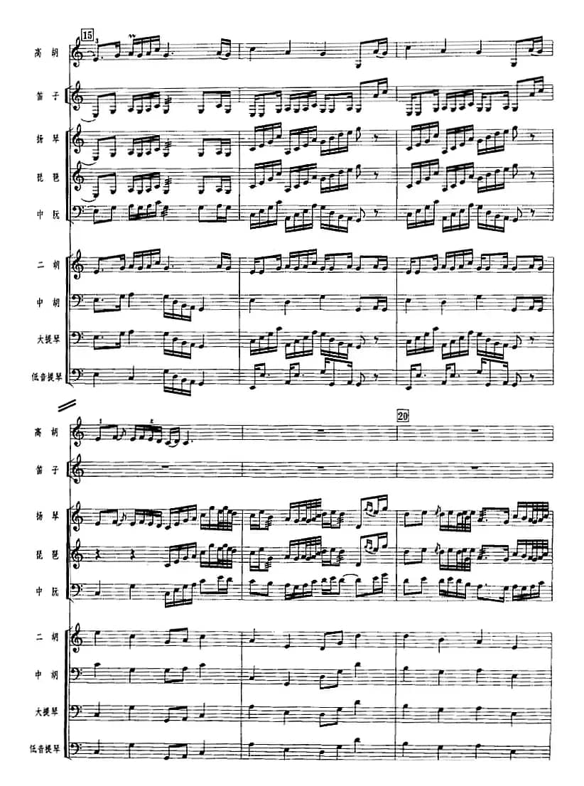 羊城春色（广东音乐、高胡+乐队伴奏、五线谱版）