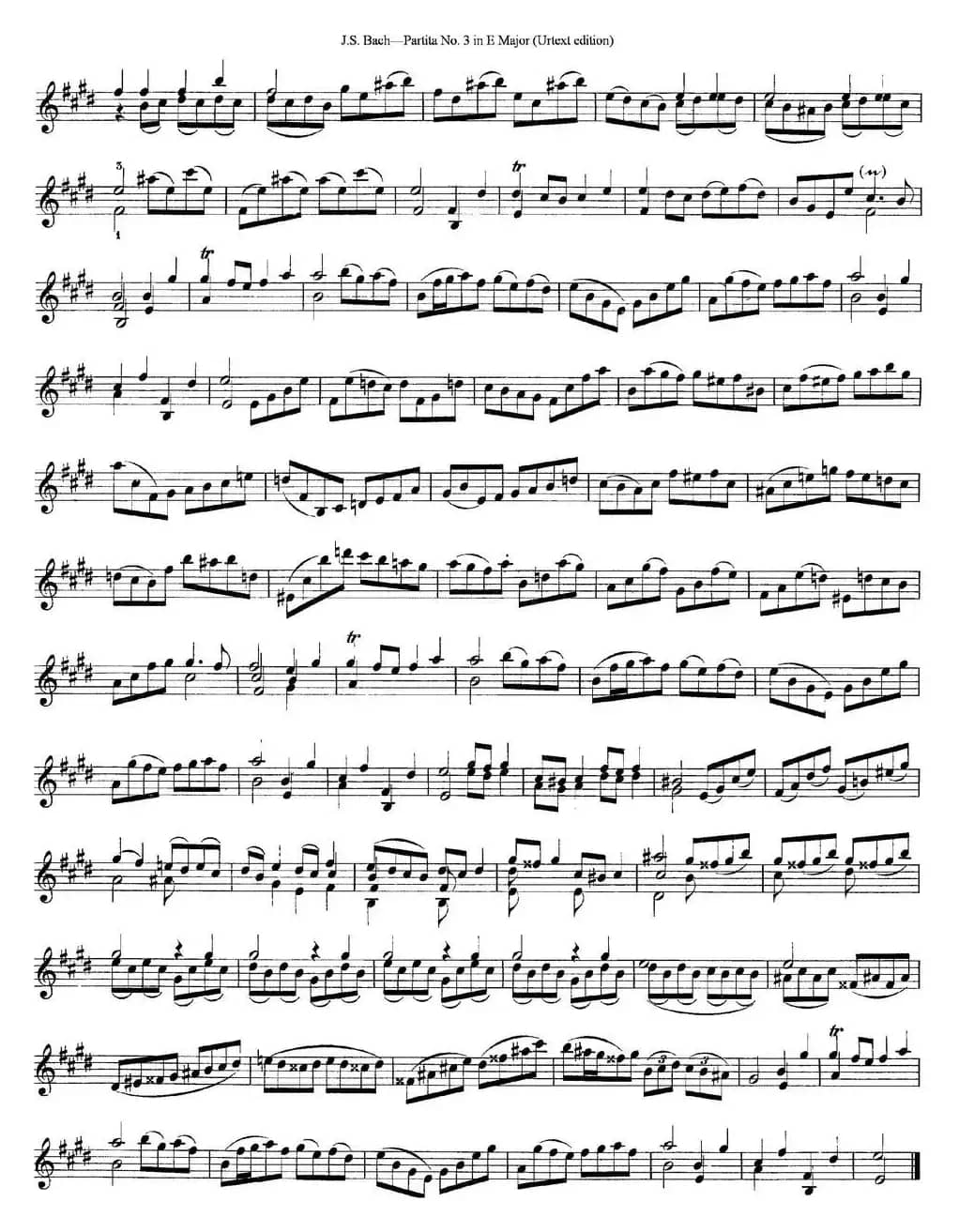 6 Violin Sonatas and Partitas 6.Partita No.3 in E Major（Urtext edition）