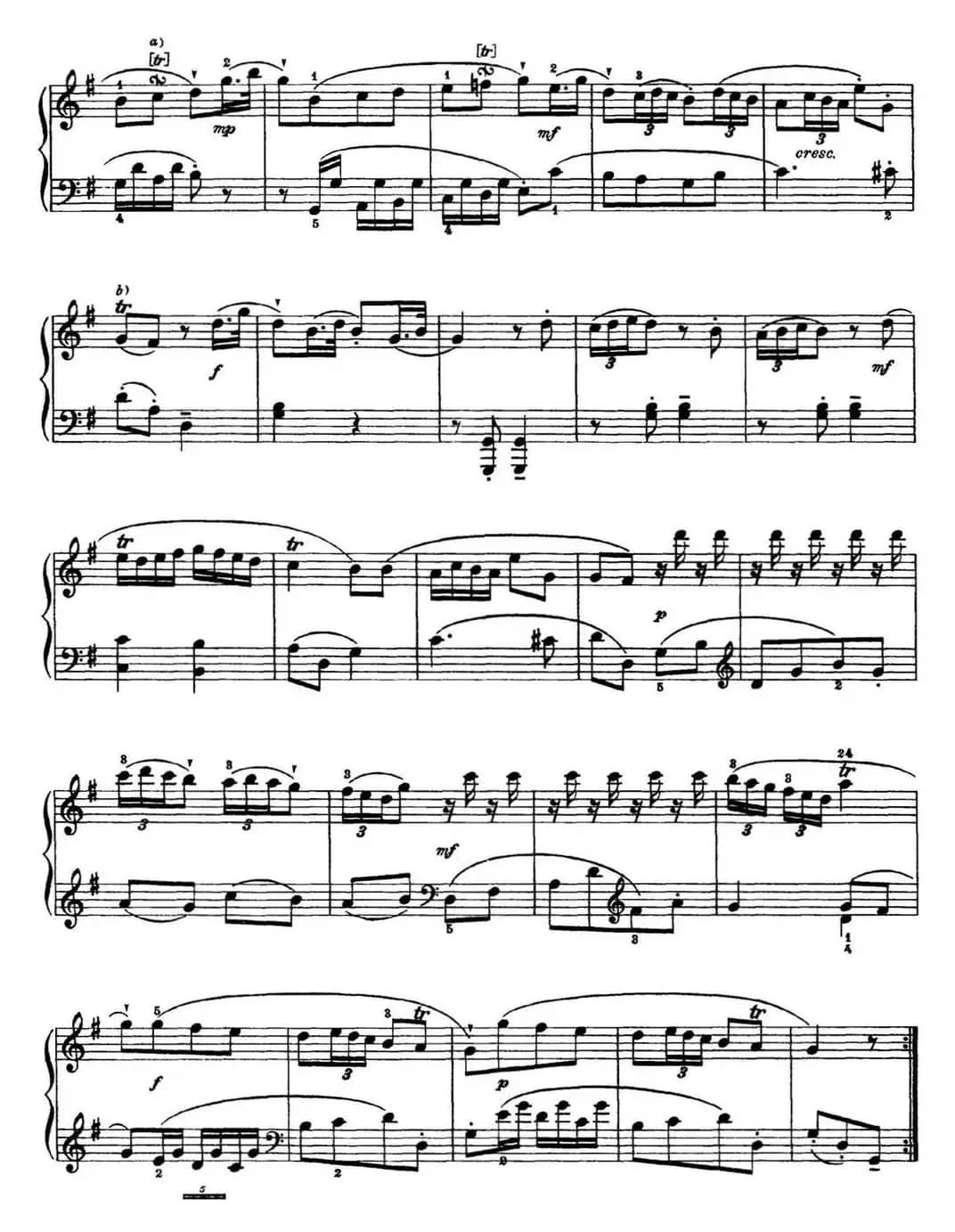 海顿 钢琴奏鸣曲 Hob XVI 8 Divertimento G major