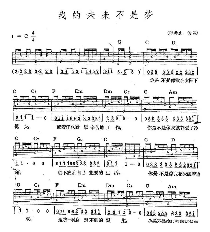 民族吉他弹唱：我的未来不是梦