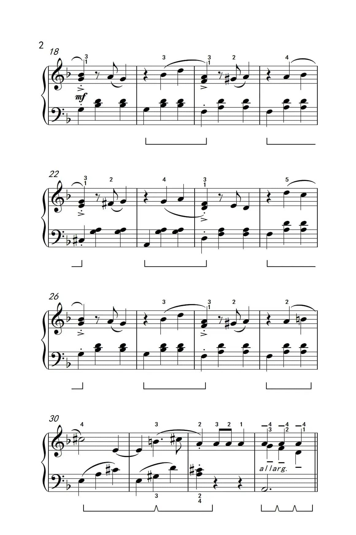 陶乐瑞丝（约翰·汤普森 成人钢琴教程 第三册）