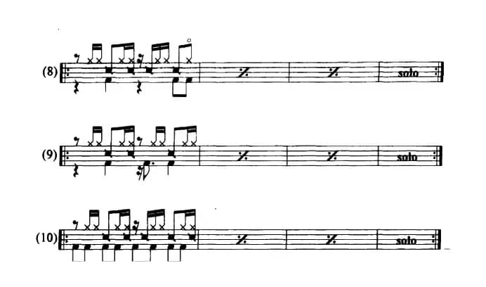 架子鼓瑞根(Ragae) 节奏型练习曲谱（10条）