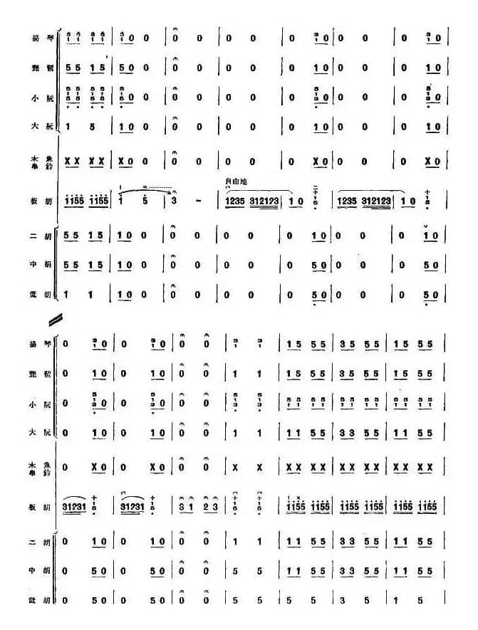 赶着马车喜盈盈（板胡独奏、民乐队伴奏总谱）