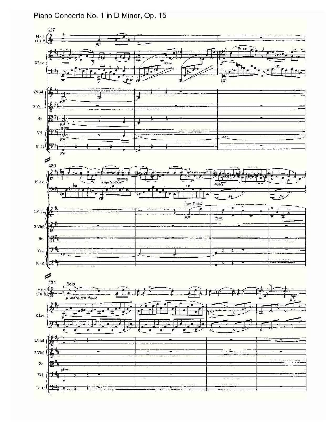 D小调钢琴第一协奏曲, Op.15第一乐章（二）