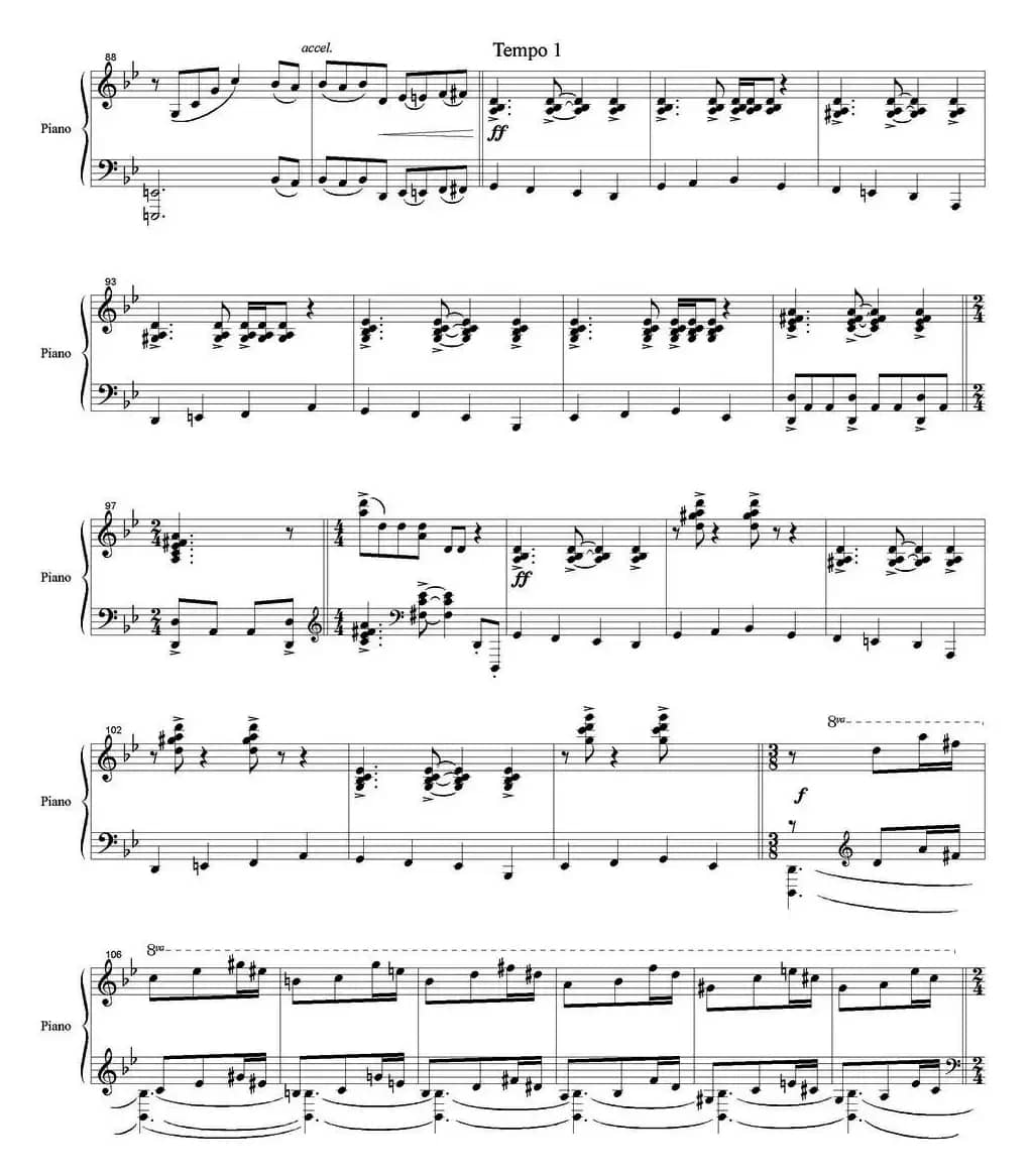 Becha（Spring 春天、钢琴伴奏分谱）