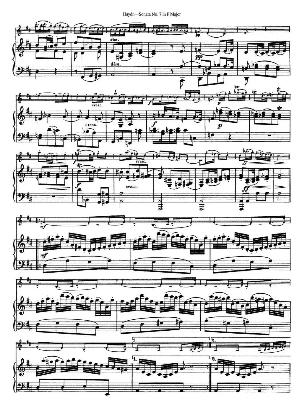 Violin Sonata No.7 in F Major（小提琴+钢琴伴奏）