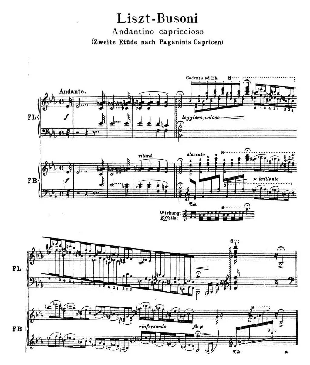 6首帕格尼尼大练习曲（Andantino capriccioso）