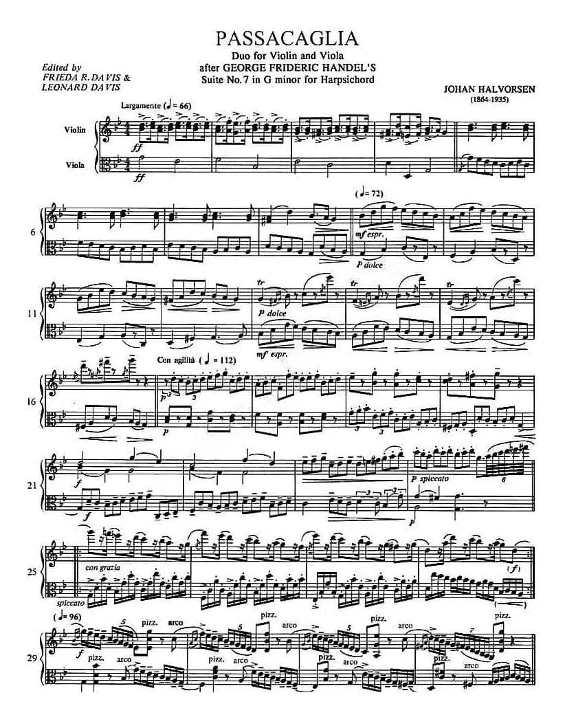 Passacaglia（帕萨卡利亚）（小提琴+中提琴）