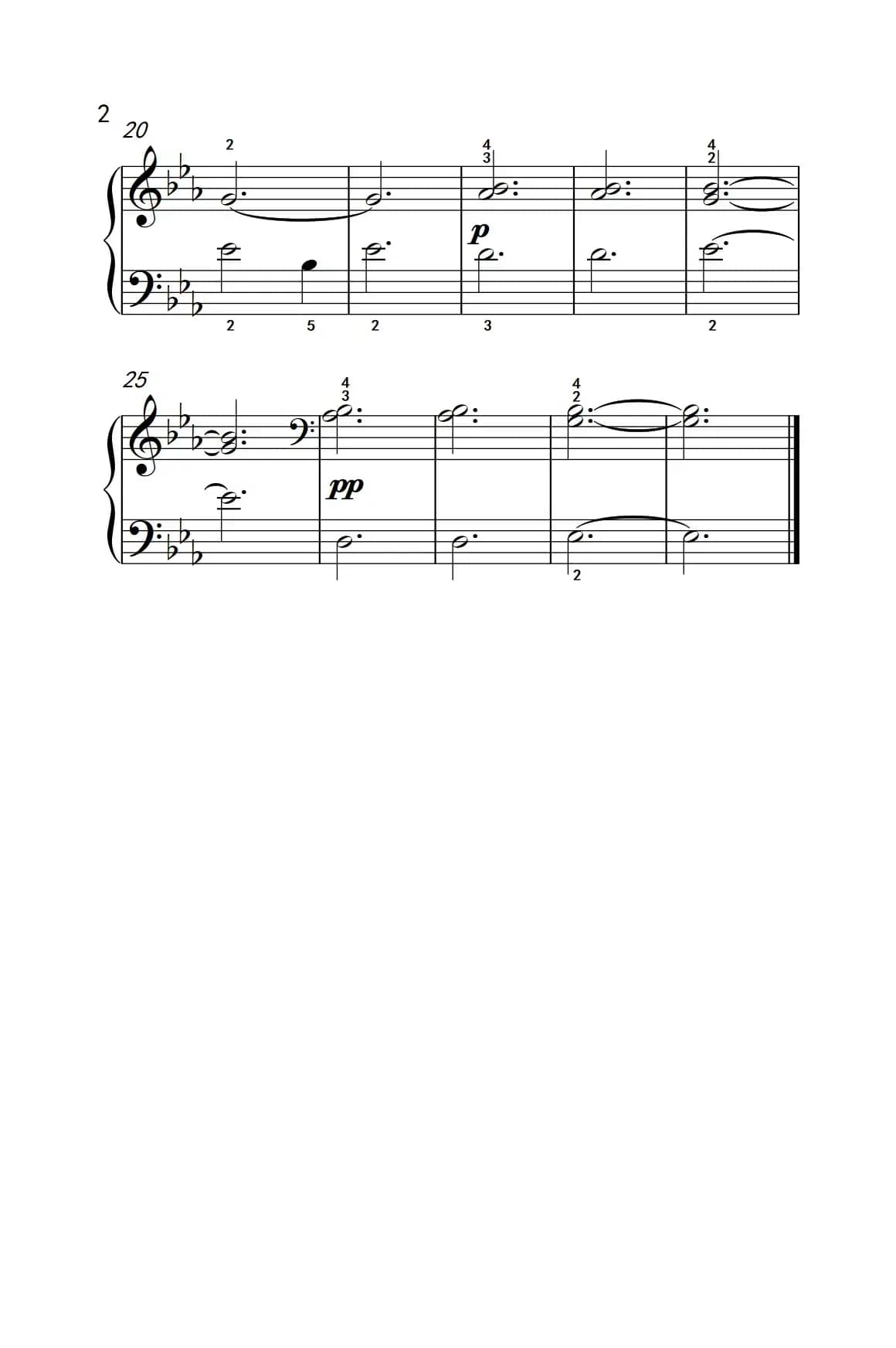 降E大调练习曲（约翰·汤普森 成人钢琴教程 第一册）