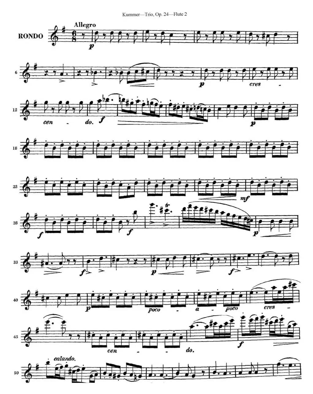 库默长笛三重奏Op.24（Flute 2）