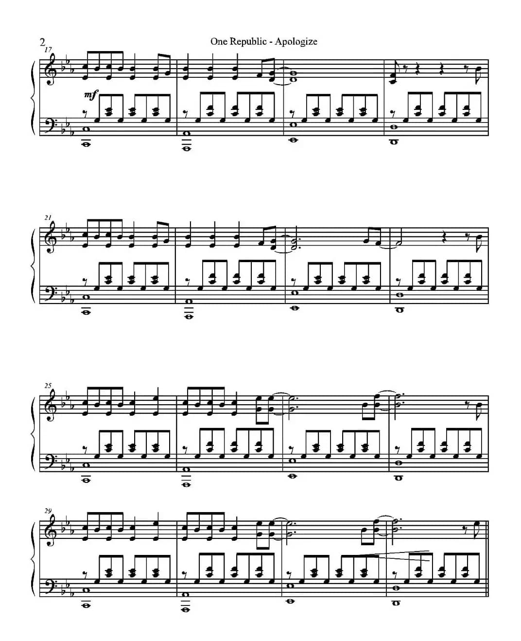 One Republic - Apologize