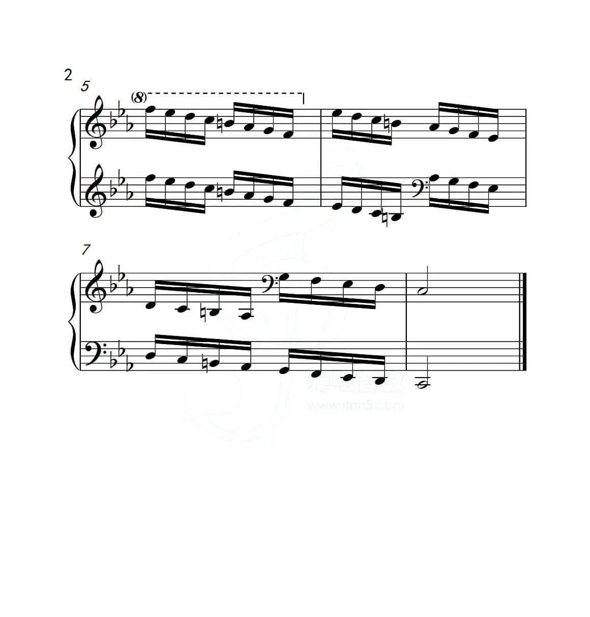 第五级 c小调音阶（中国音乐学院钢琴考级作品1~6级）