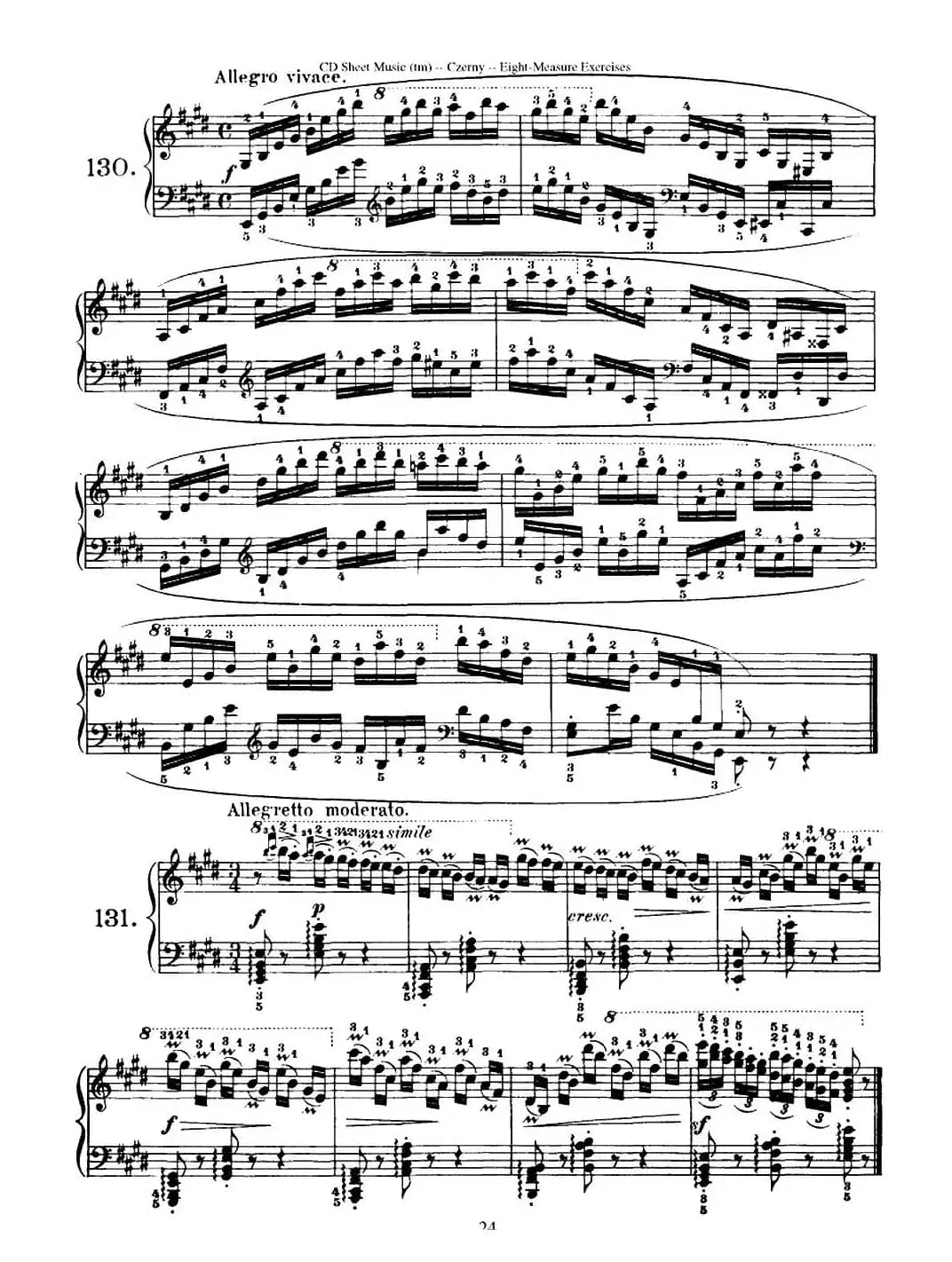 160 Eight- Measure Exercises.Op.821（车尔尼160首钢琴八小节练习曲（122——141））