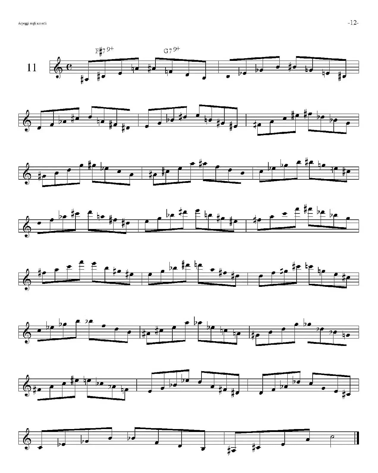 Sax Arpeggi sassofono F（音阶练习（上）11——15）