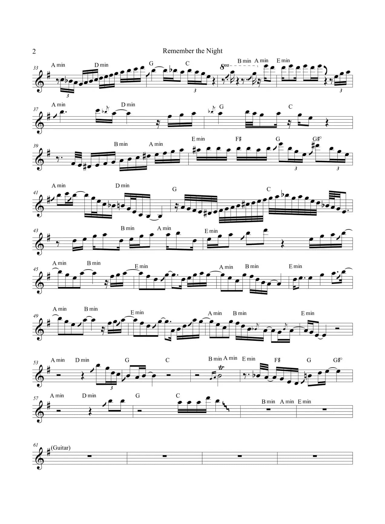 Remember The Night（次中音萨克斯）