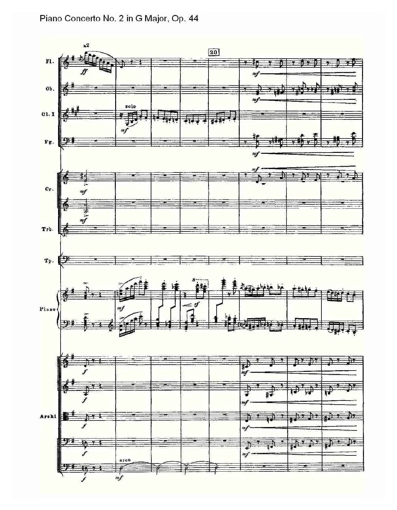 G大调第二钢琴协奏曲, Op.44第三乐章（一）
