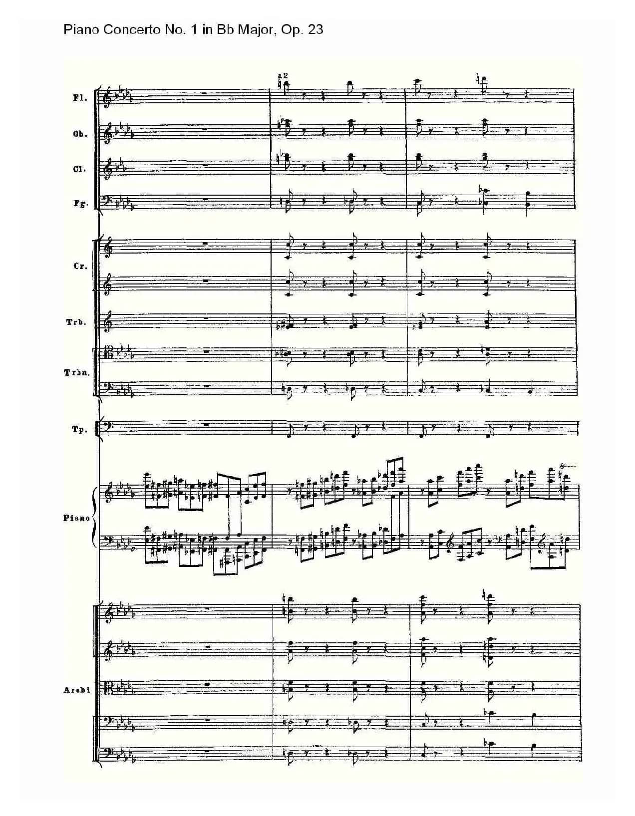 Bb大调第一钢琴协奏曲,Op.23第一乐章第一部（一）