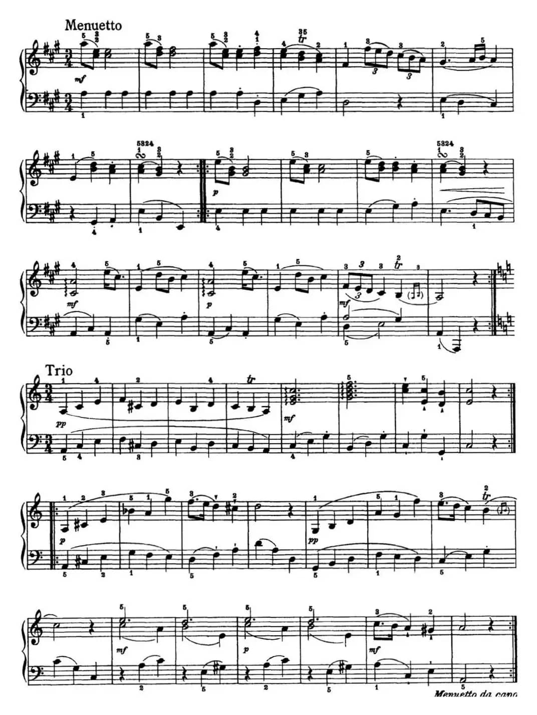 海顿 钢琴奏鸣曲 Hob XVI 5 Divertimento A major