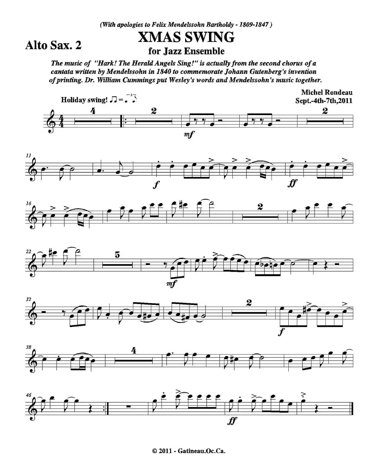 XMAS SWING（第二中音萨克斯分谱）