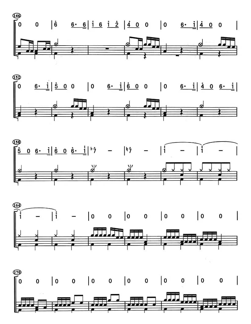 黄河的吼声（架子鼓、主旋律+鼓谱）