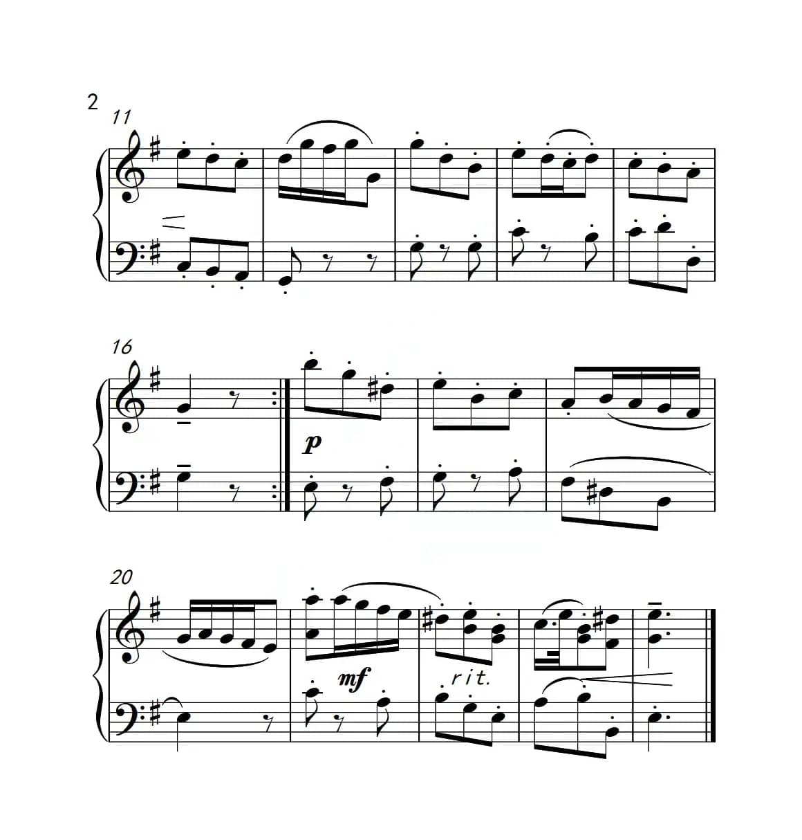 第二级A组 诙谐小舞步曲（中国音乐学院钢琴考级作品1~6级）