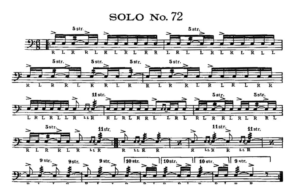 美国军鼓 SOLO No.71-75（爵士鼓谱）