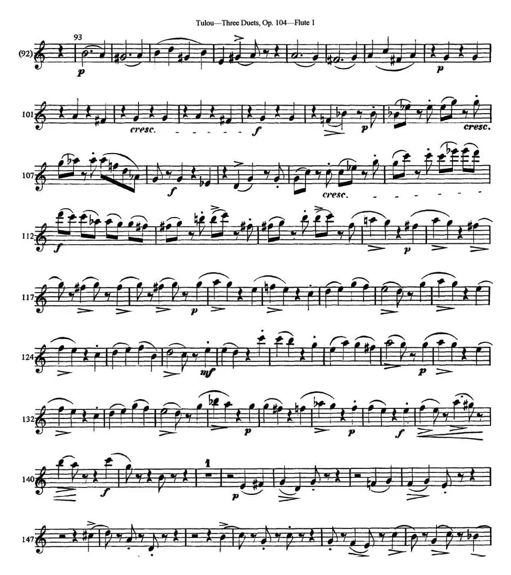 图露三首长笛简易重奏曲Op.104（Flute 1）（NO.1）