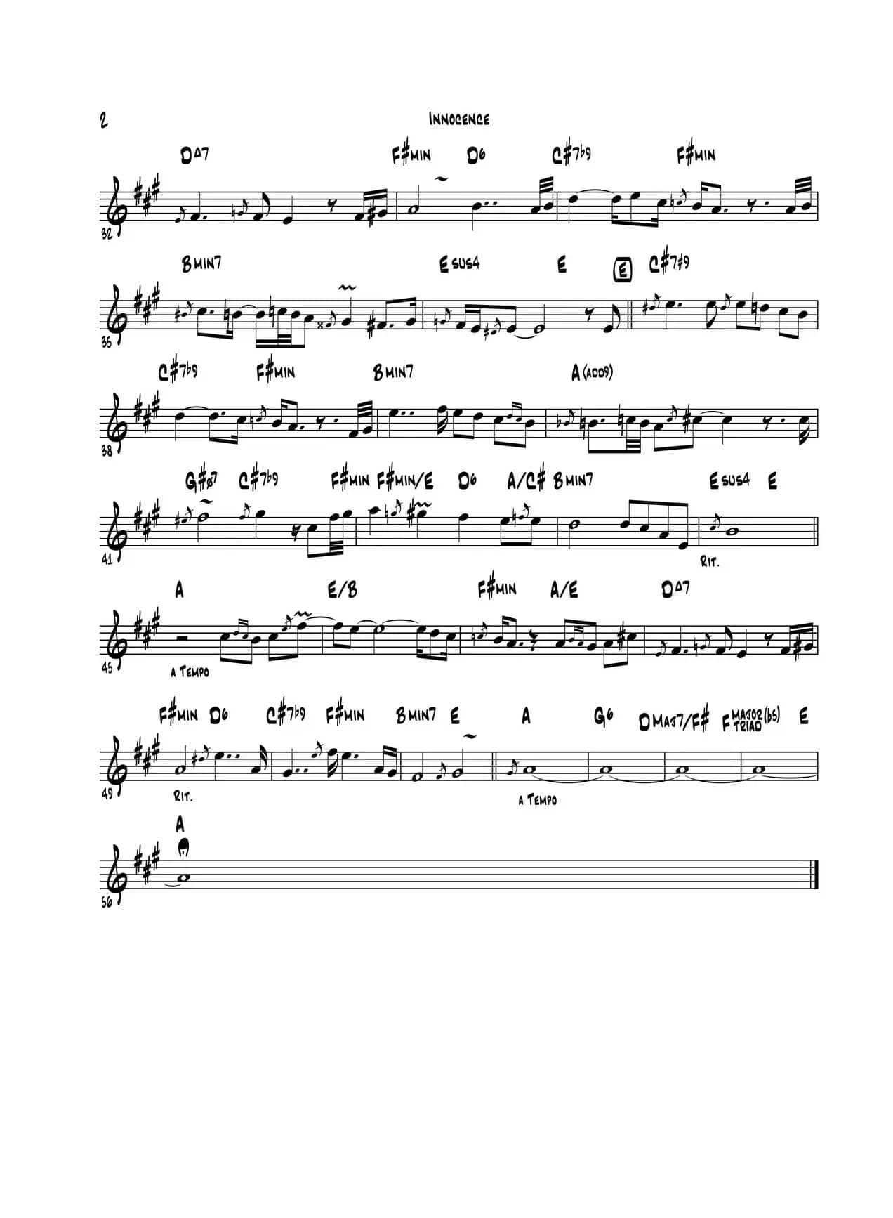 Innocence（次中音萨克斯\高音萨克斯）