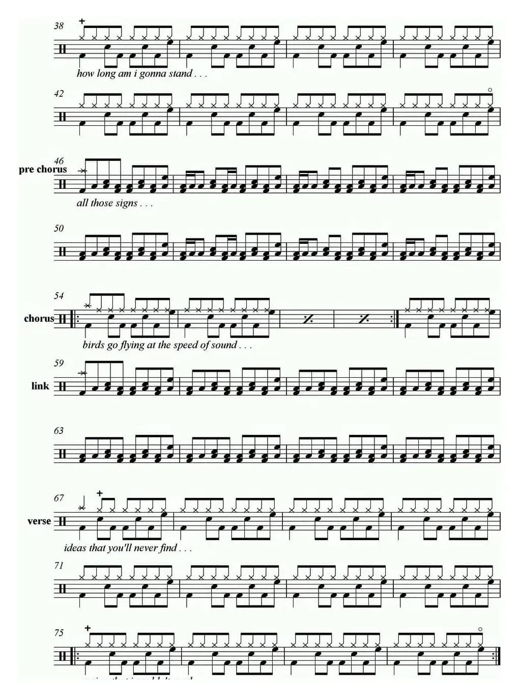 爵士鼓谱：Coldplay - Speed of sound