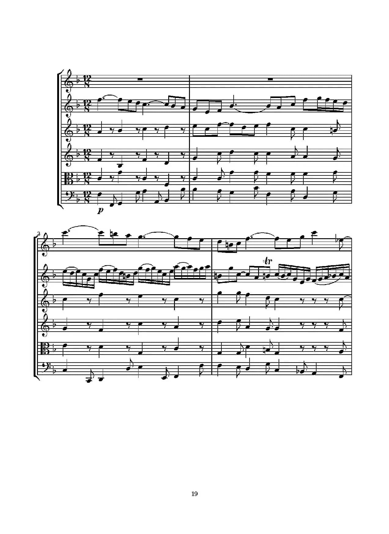 D小调无伴奏协奏曲（总谱）