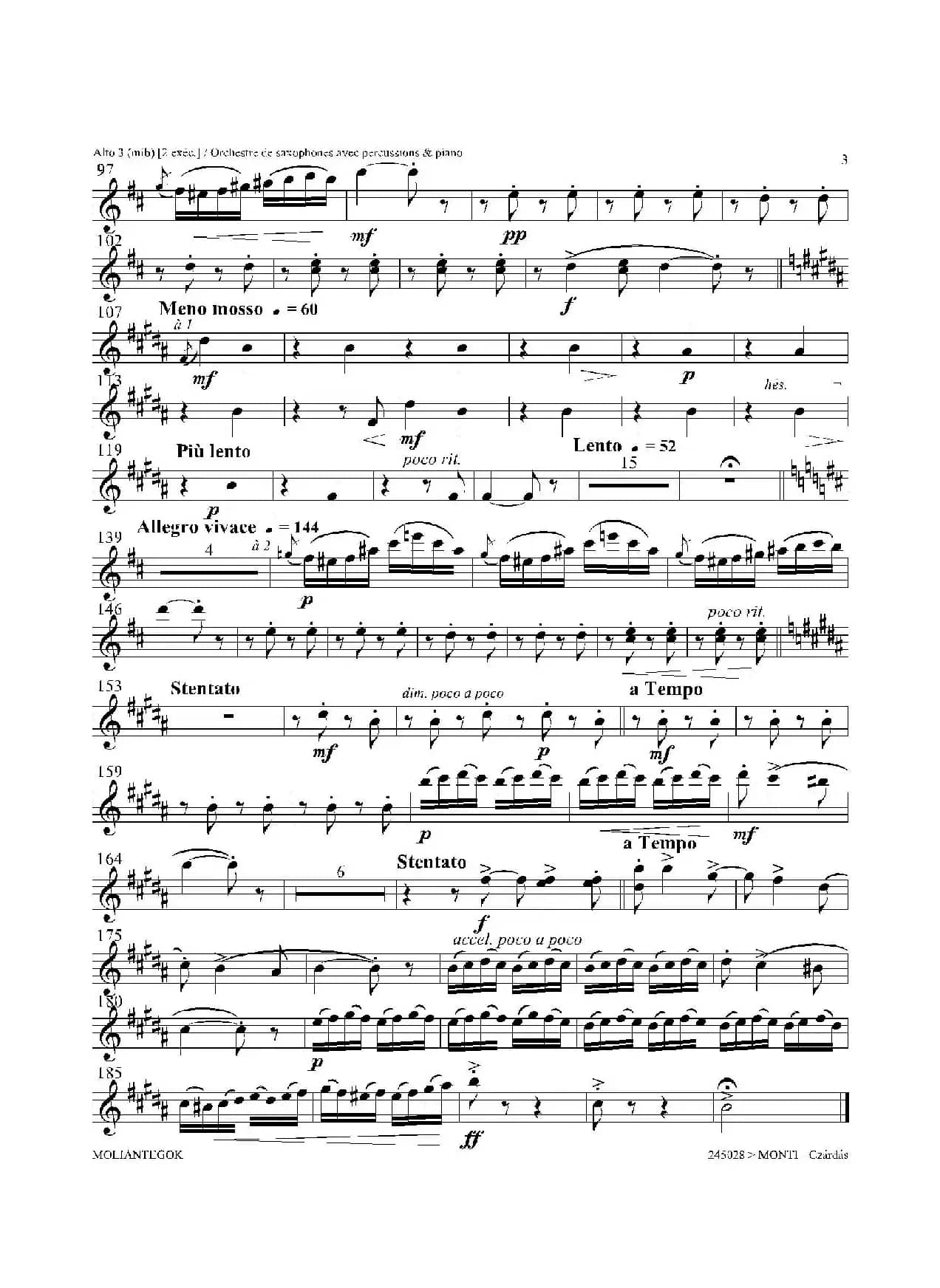 Czardas 查尔达斯（15重奏）（3支中音萨克斯）