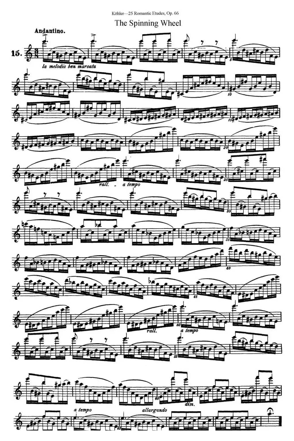 25首浪漫练习曲作品66号（NO.15）