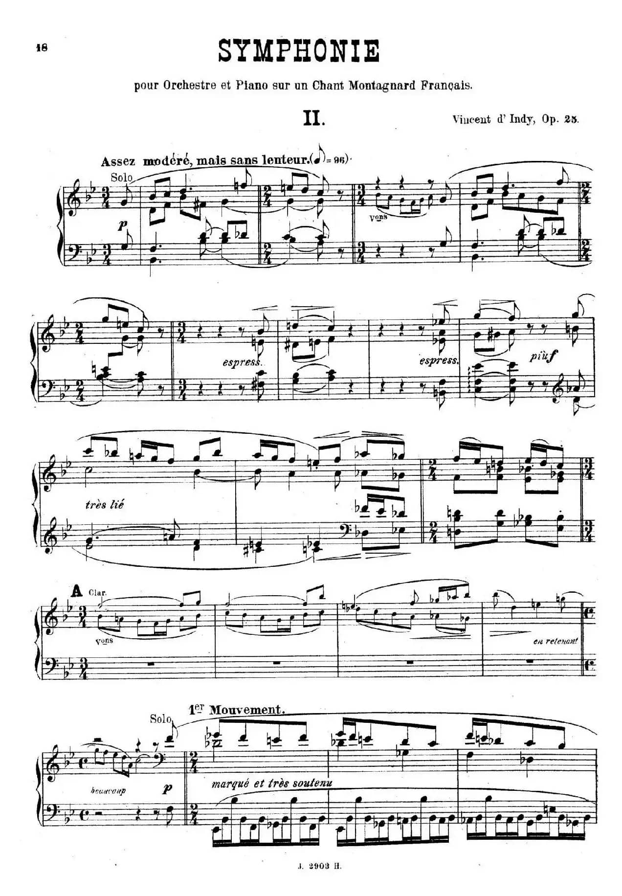 Symphony on a French Mountain Air Op.25（法国山歌交响曲·钢琴独奏·Ⅱ）