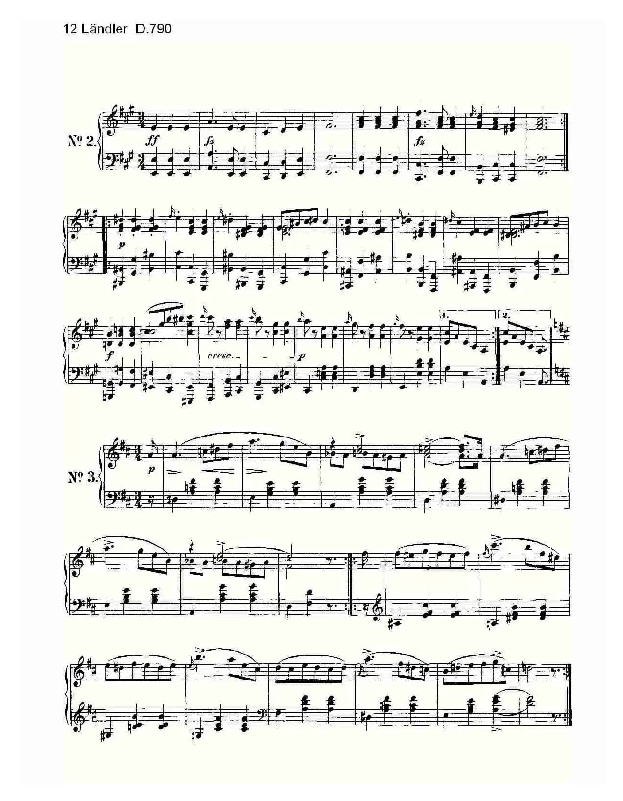 12 Ländler D.790