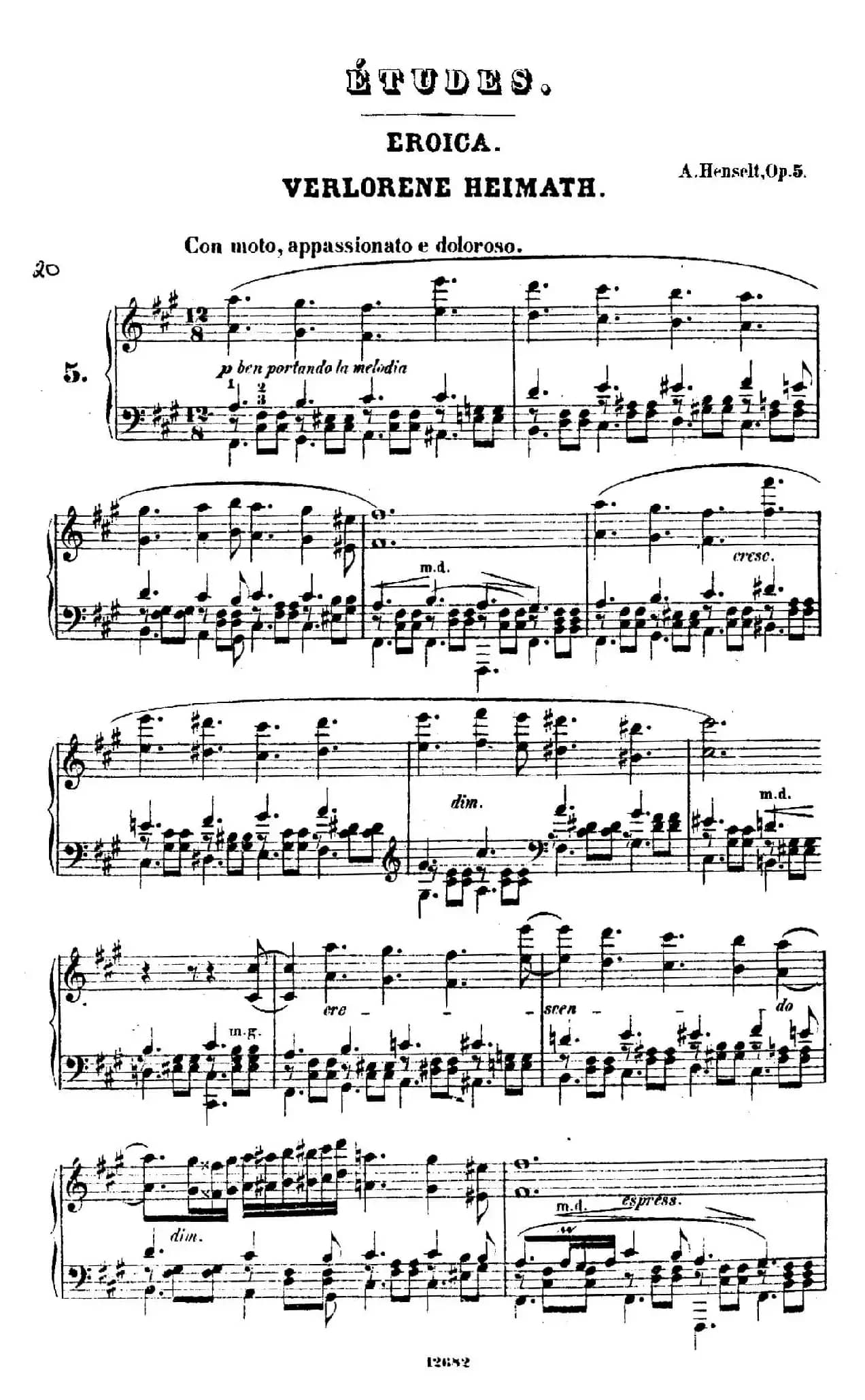 Douze Etudes de Salon Op.5（12首沙龙练习曲·5）