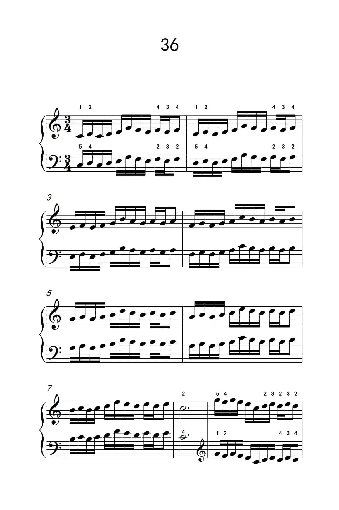 八.提高速度.增强手指灵活性的练习36（儿童钢琴手指练习 1）