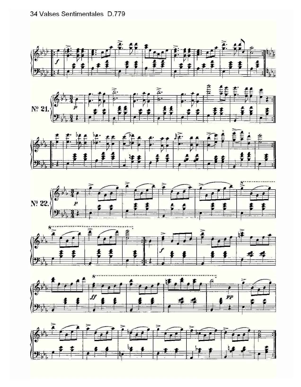 34 Valses Sentimentales D.779（34 伤感圆舞曲 D.779）