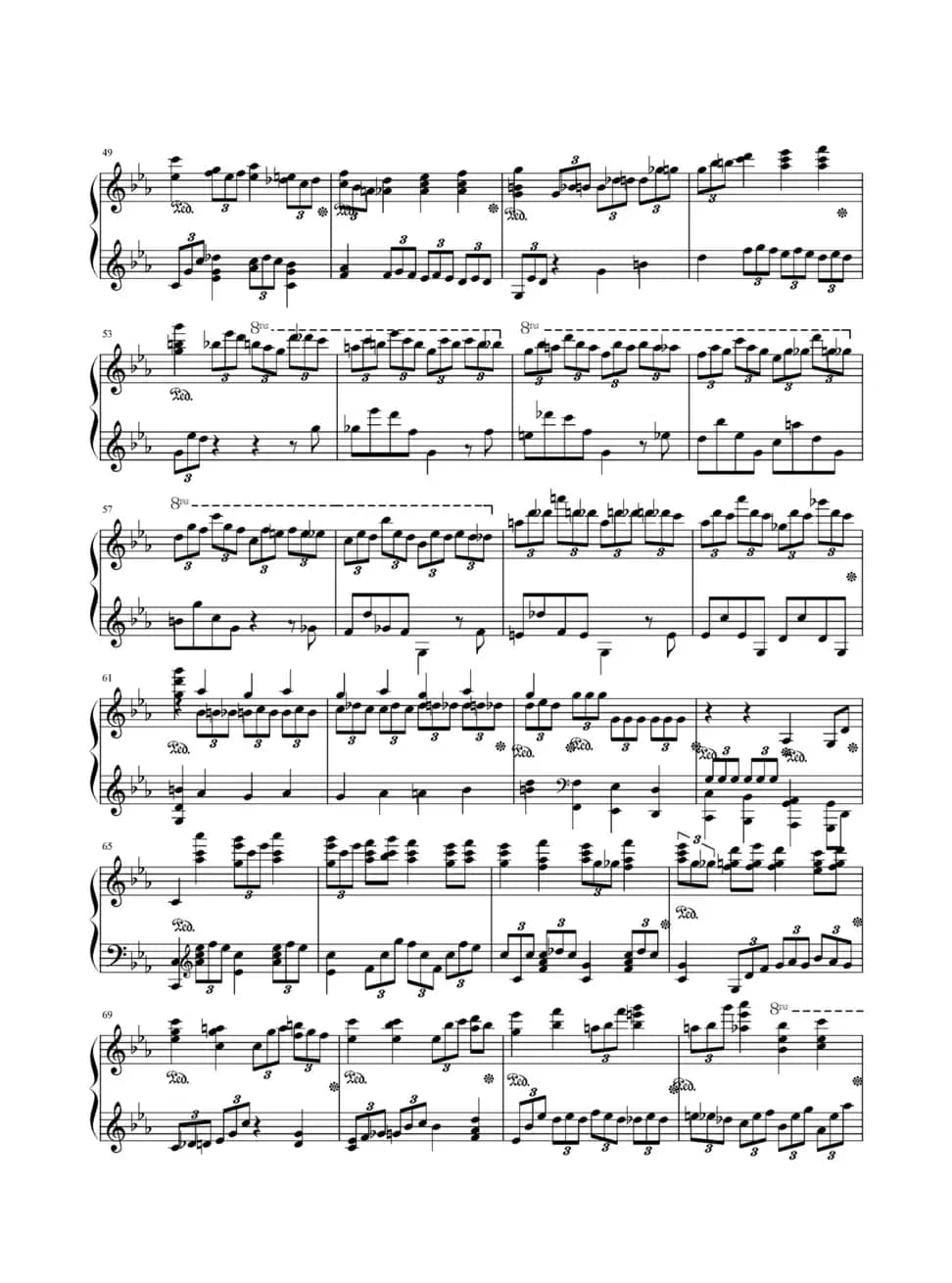 c小调第二钢琴协奏曲第三乐章独奏版