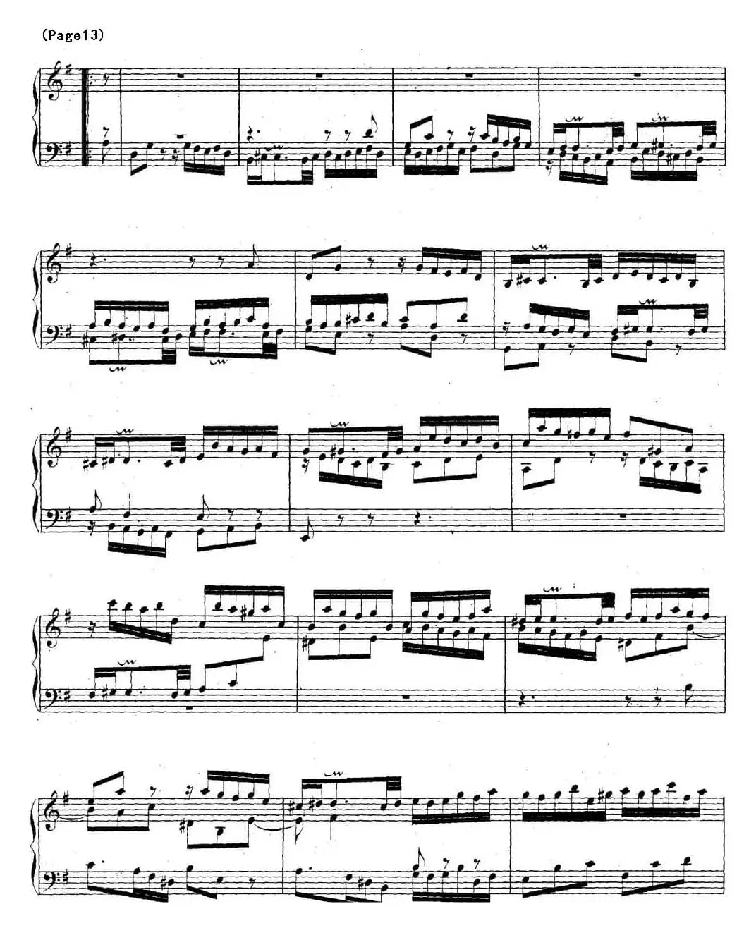 帕蒂塔6首德国组曲（No.5 G大调 巴赫 Partita G Major BWV 829）