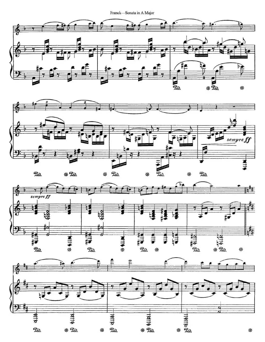 Franck Sonata in A Major（小提琴+钢琴伴奏）