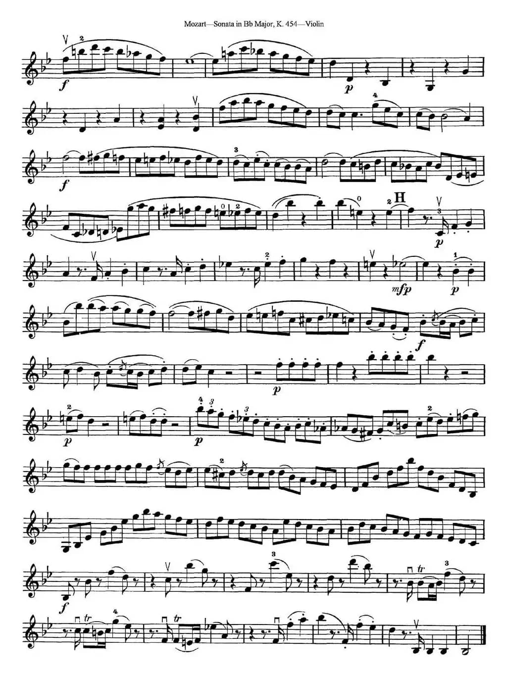 Violin Sonata in Bb Major K.454