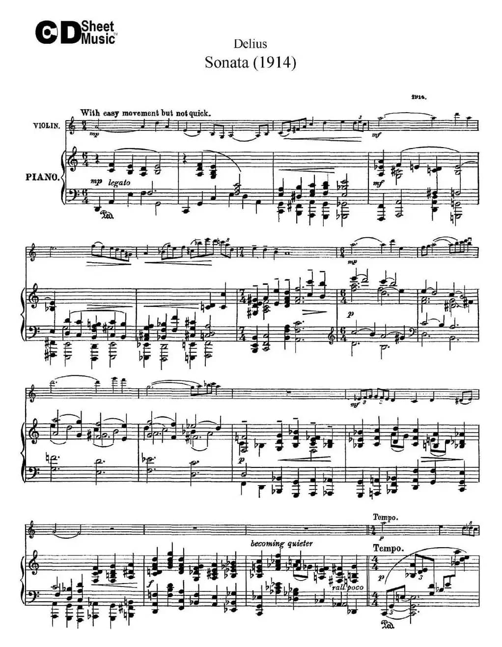 Delius Sonata（小提琴+钢琴伴奏）