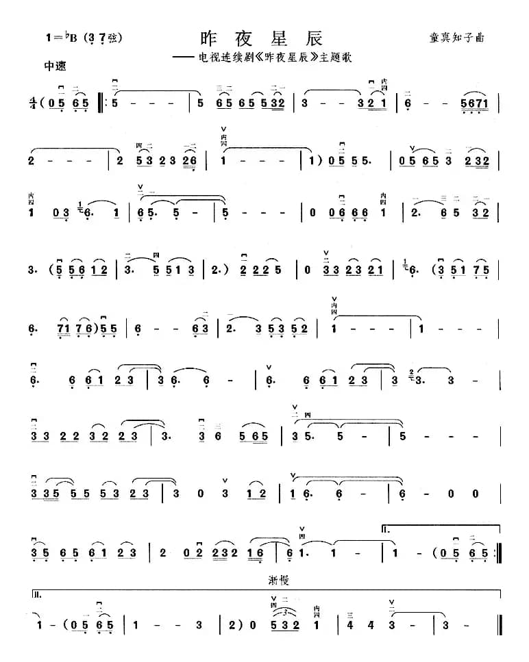 昨夜星辰（同名电视剧主题曲、4个版本）