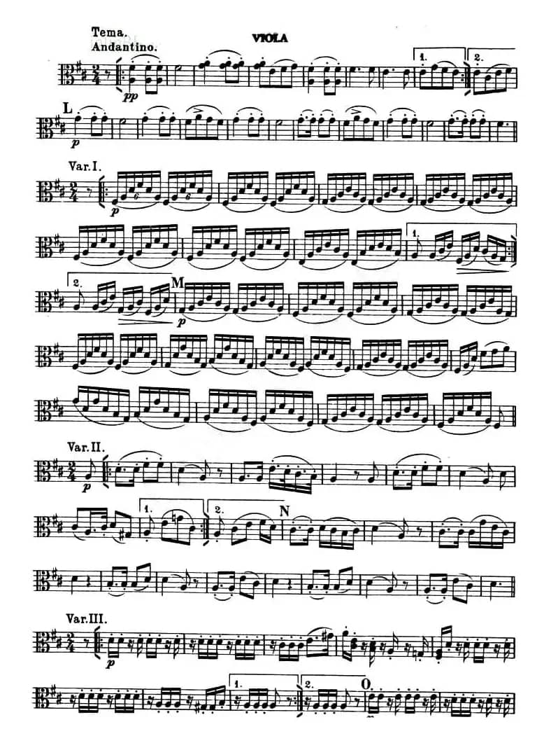 TROUT-QUARTET（中提琴谱）