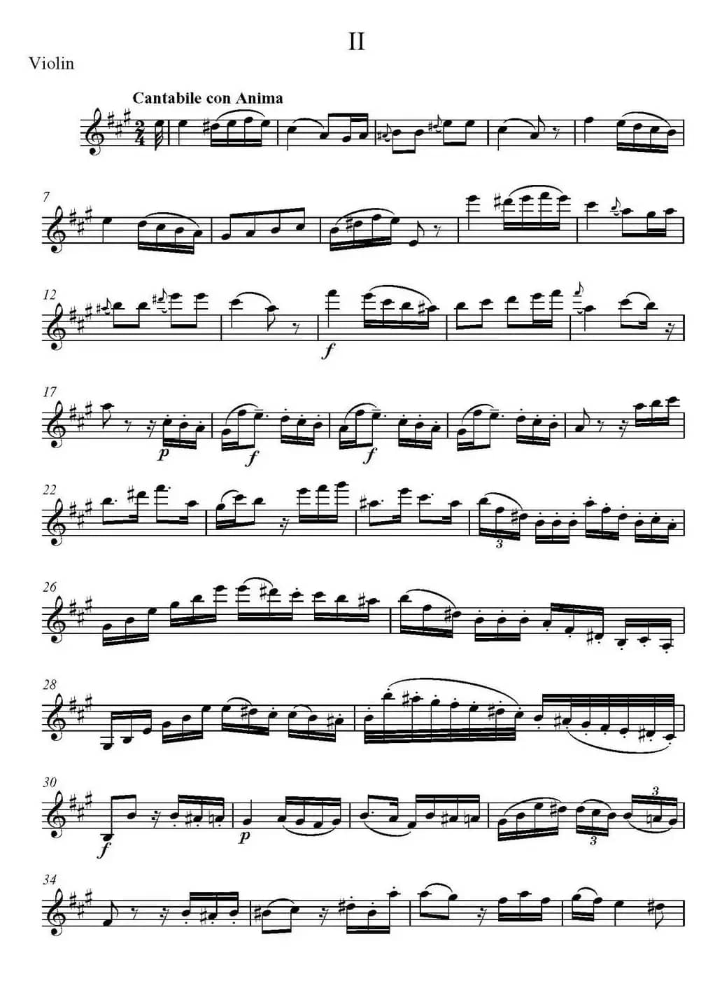 帕格尼尼六首《小提琴和吉他二重奏》 (M.S.110)（小提琴分谱）