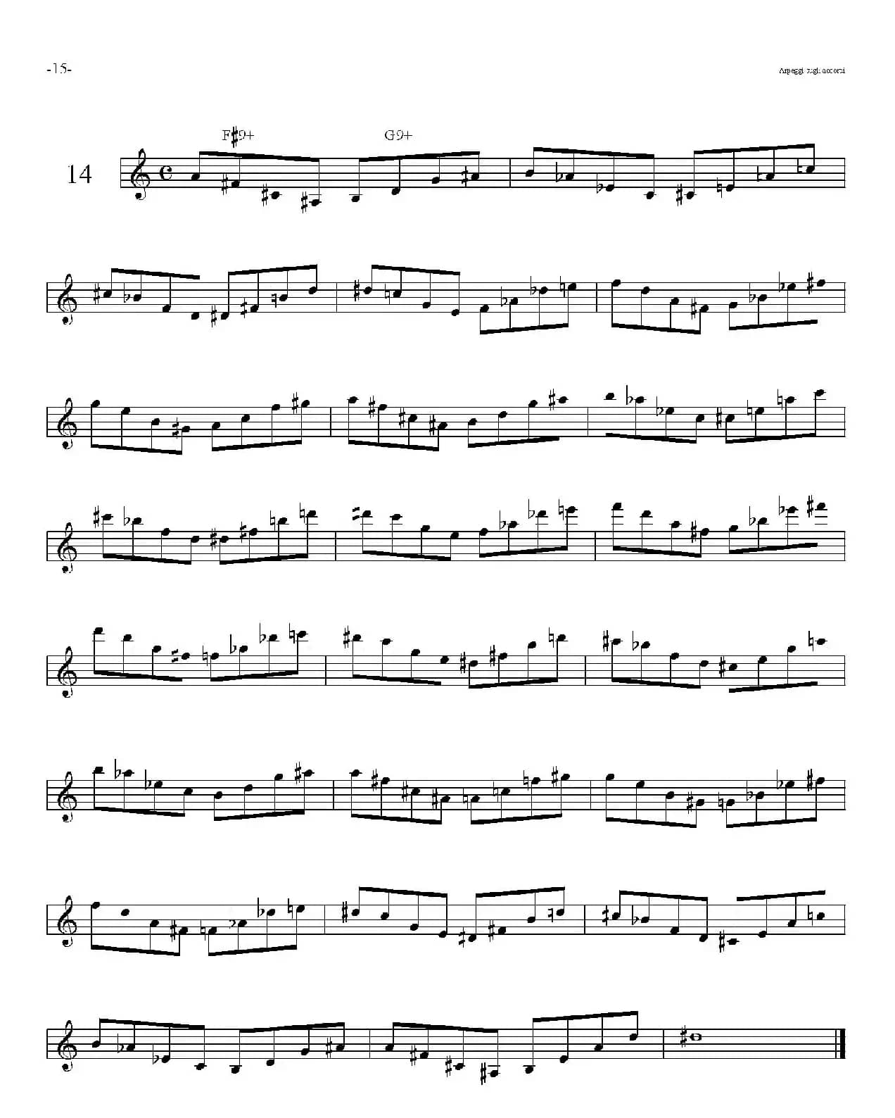 Sax Arpeggi sassofono F（音阶练习（上）11——15）